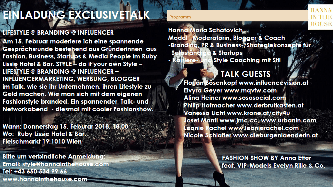 EXCLUSIVETALK EVENT – 15. Februar 2018